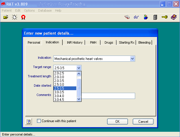 Programme Inr RAT:. INR Monitoring Software